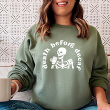 Load image into Gallery viewer, &quot;Death before Decaf&quot; Crewneck
