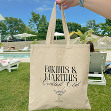 Load image into Gallery viewer, Bikinis &amp; Martinis Cocktail Club Tote Bag

