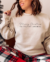 Load image into Gallery viewer, Merry Christmas Ya Filthy Animal Crewneck
