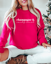 Load image into Gallery viewer, Champagne &amp; Candy Canes Crewneck
