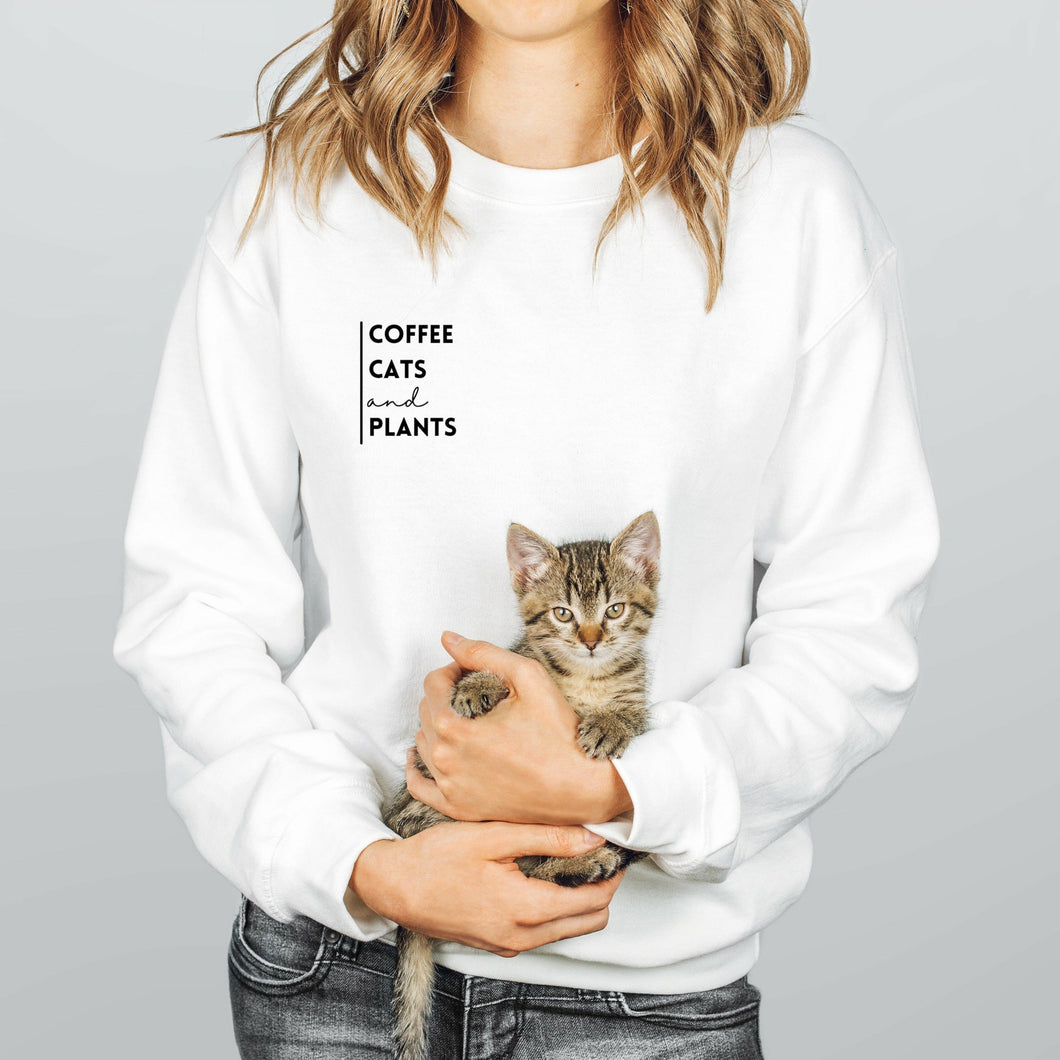 Coffee, Cats and Plants Crewneck
